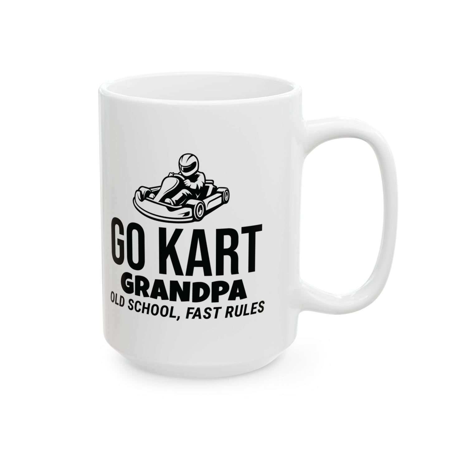 Go Kart Grandpa Mug - Old School, Fast Rules Design