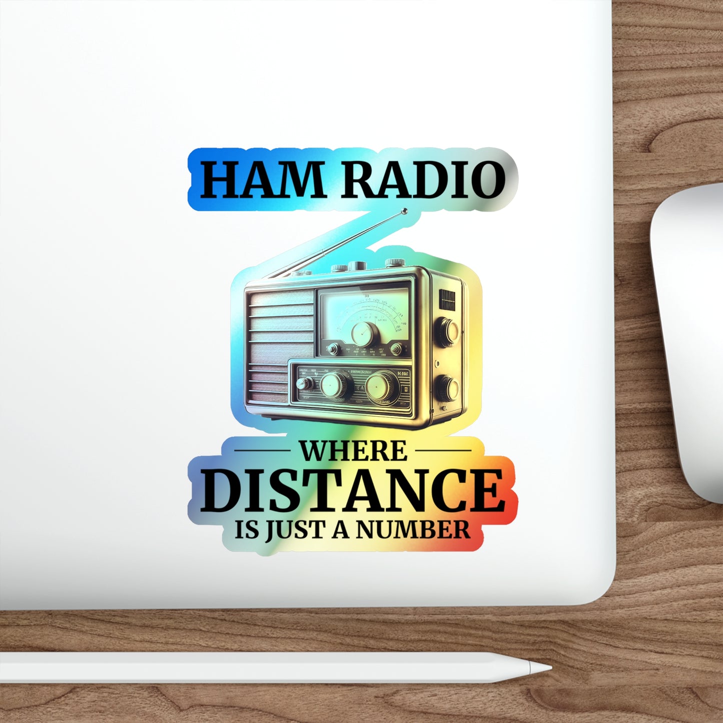 Amateur Ham Radio Operator Stickers Holographic Vinyl Decal - DX Connections & Global Contacts