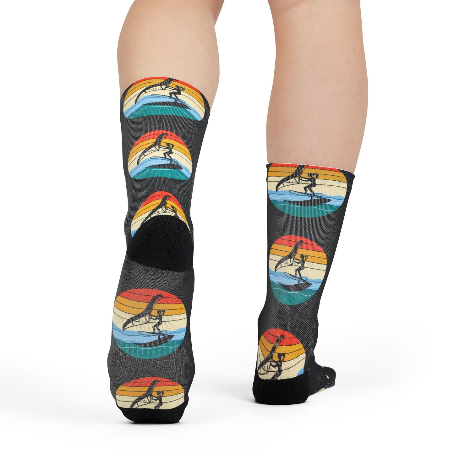 Wing Foiling Socks - Retro Vintage Sunset Style Gift for Water Sports Fans