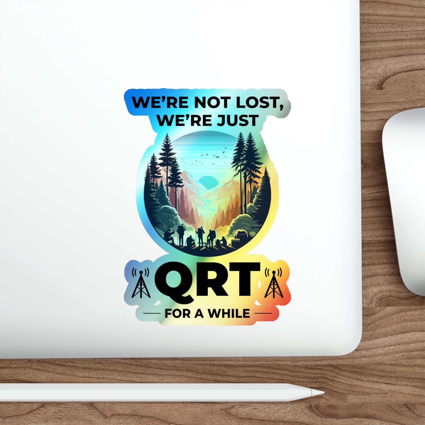Amateur Ham Radio Operator Stickers Holographic Vinyl Decal - QRT Break & Radio Hiatus