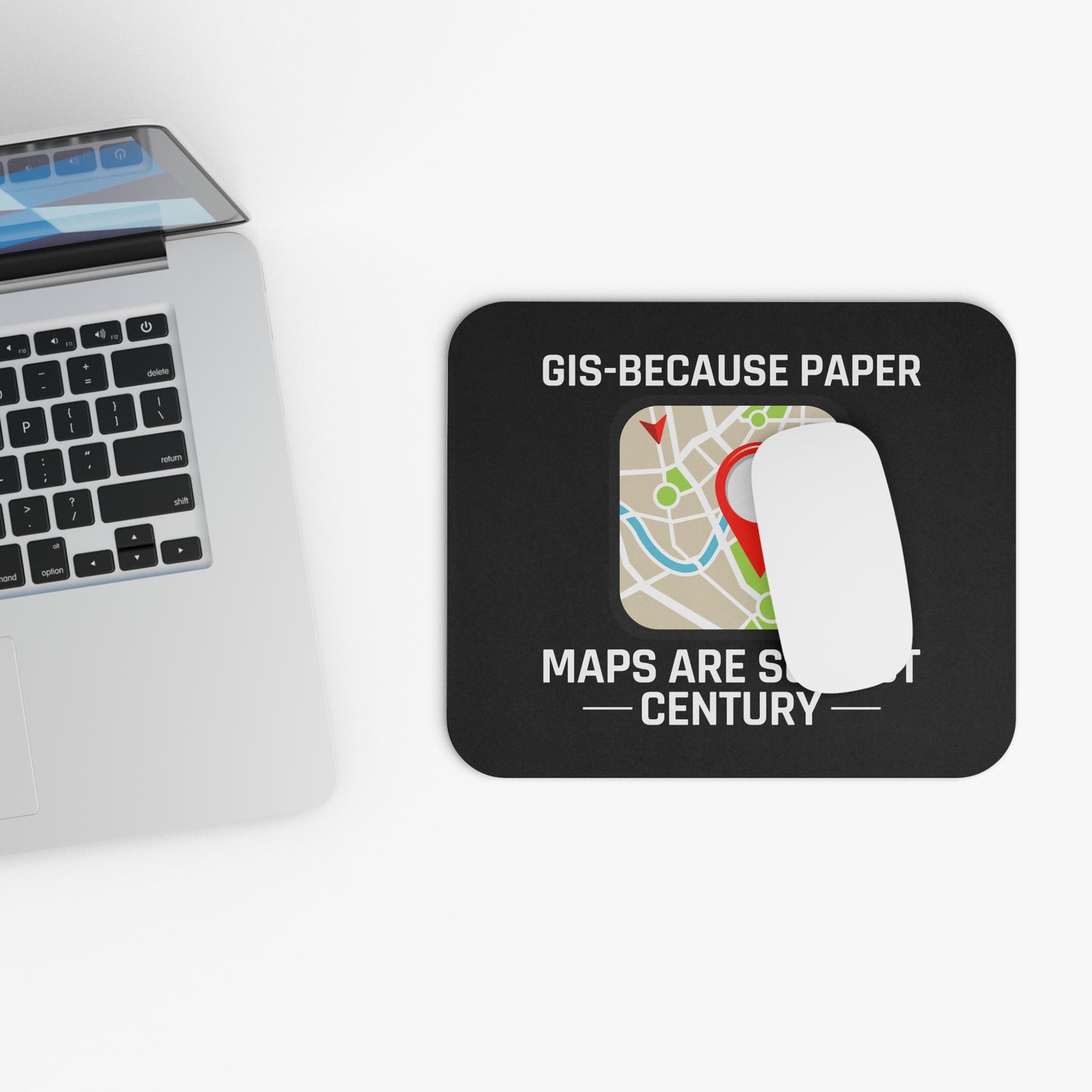 GIS Mapping Engineering Mouse Pad - Geomatics Non-Slip Rubber Base for Cartographers & Surveyors