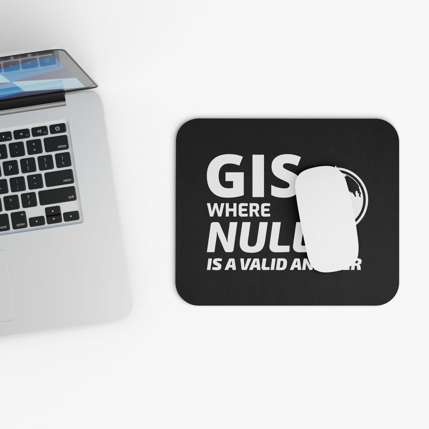 Technical GIS Mouse Pad - Null Value Joke Non-Slip Rubber Base for Data Analysts & SQL Developers