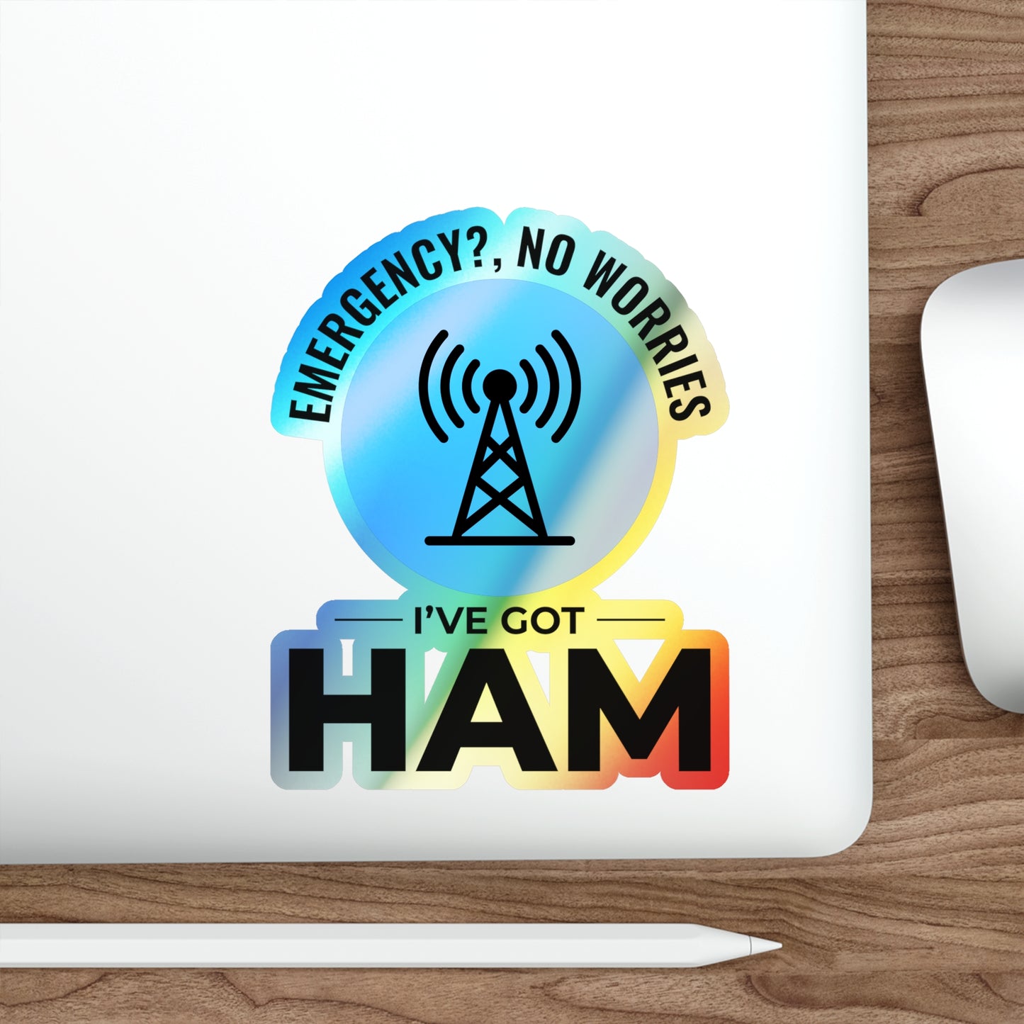 Amateur Ham Radio Operator Stickers Holographic Vinyl Decal - Morse Code & DXing