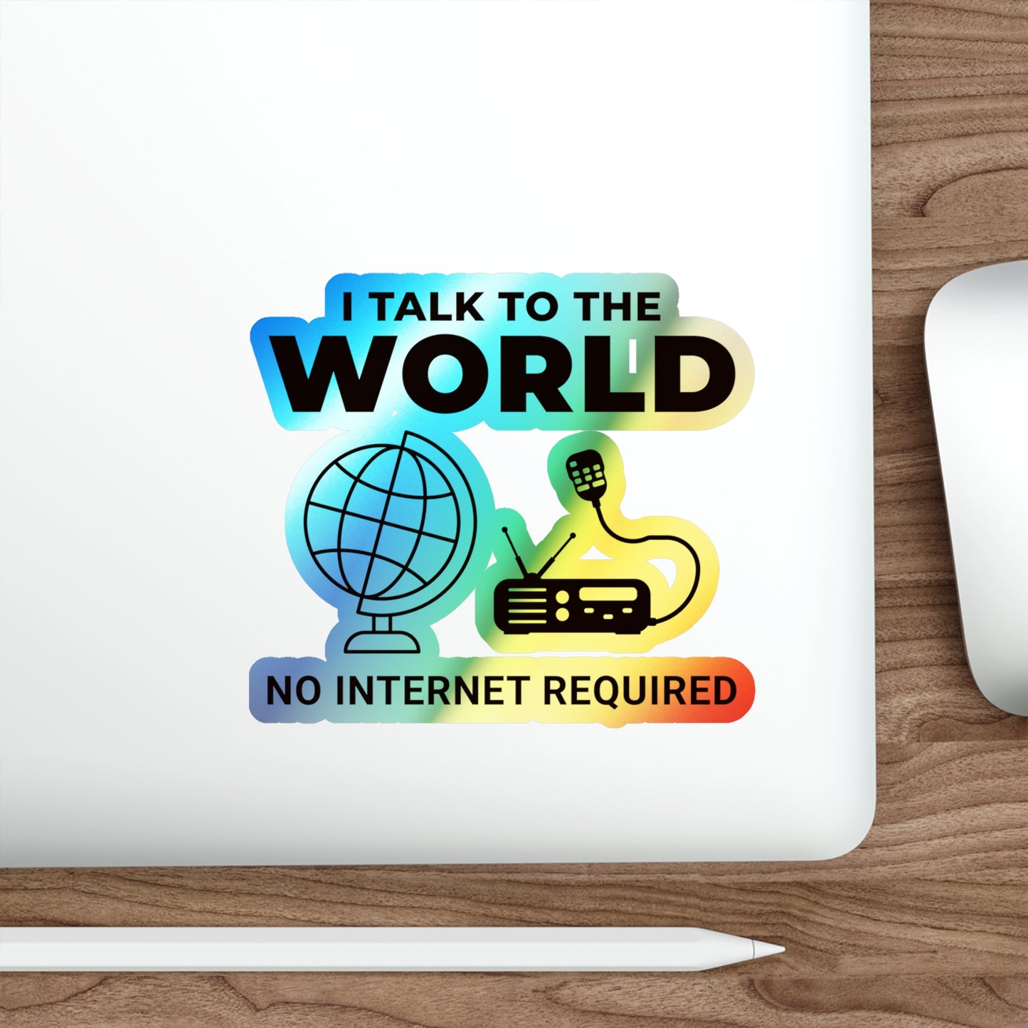 Amateur Ham Radio Operator Stickers Holographic Vinyl Decal - Global QSOs & Offline Comms