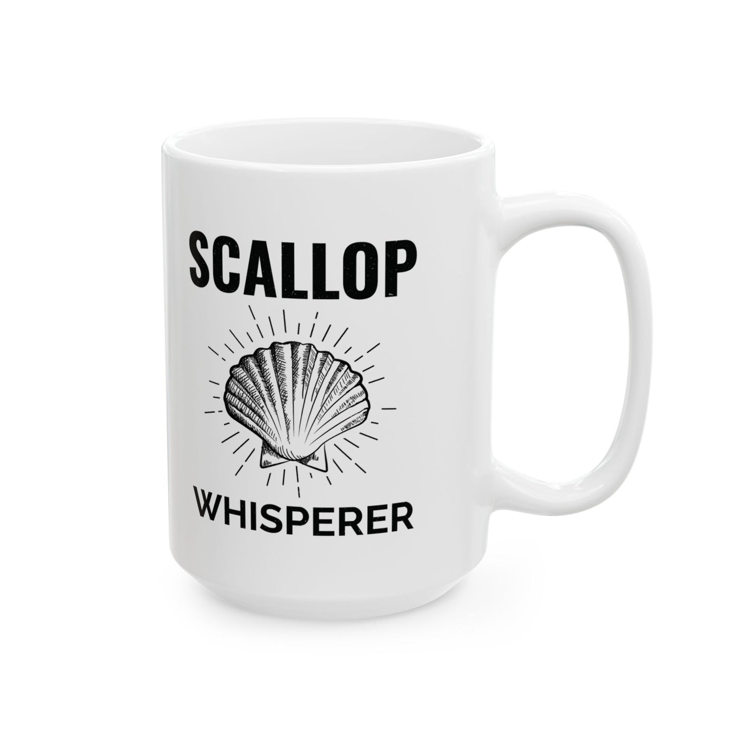 Scallop Whisperer Mug, Ocean Lover, Seashell Fan