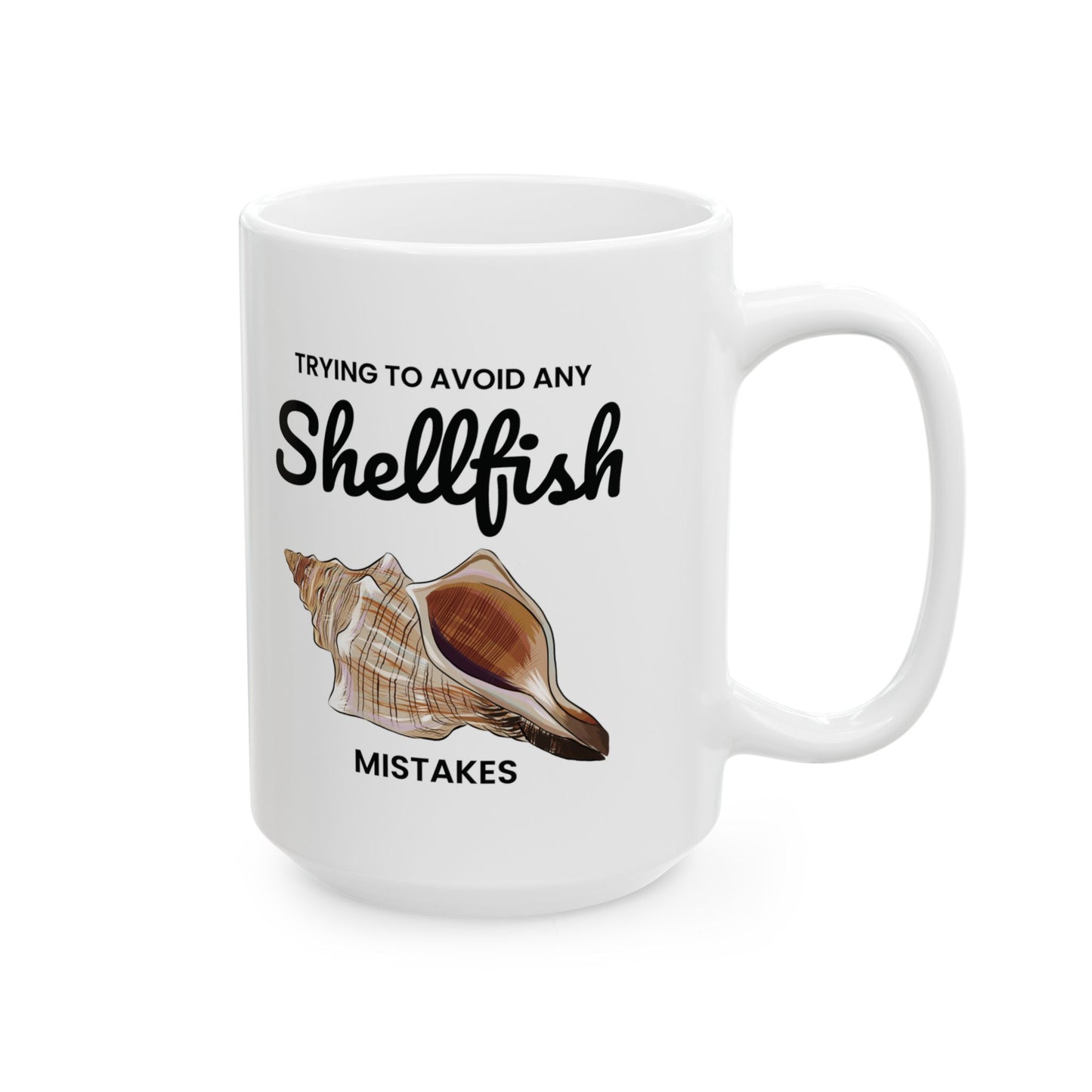 Conch Shell Mug, Shellfish Humor, Ocean Lover