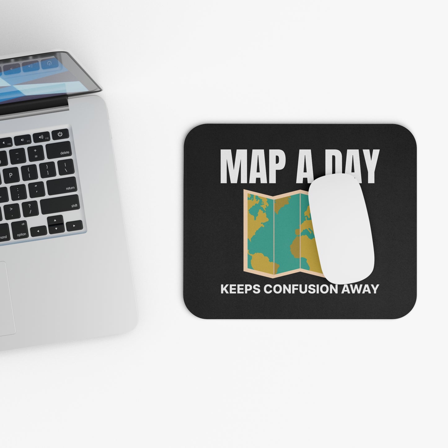 Funny Map Mouse Pad - Cartography Geography Non-Slip Rubber Base for Mappers & Travelers
