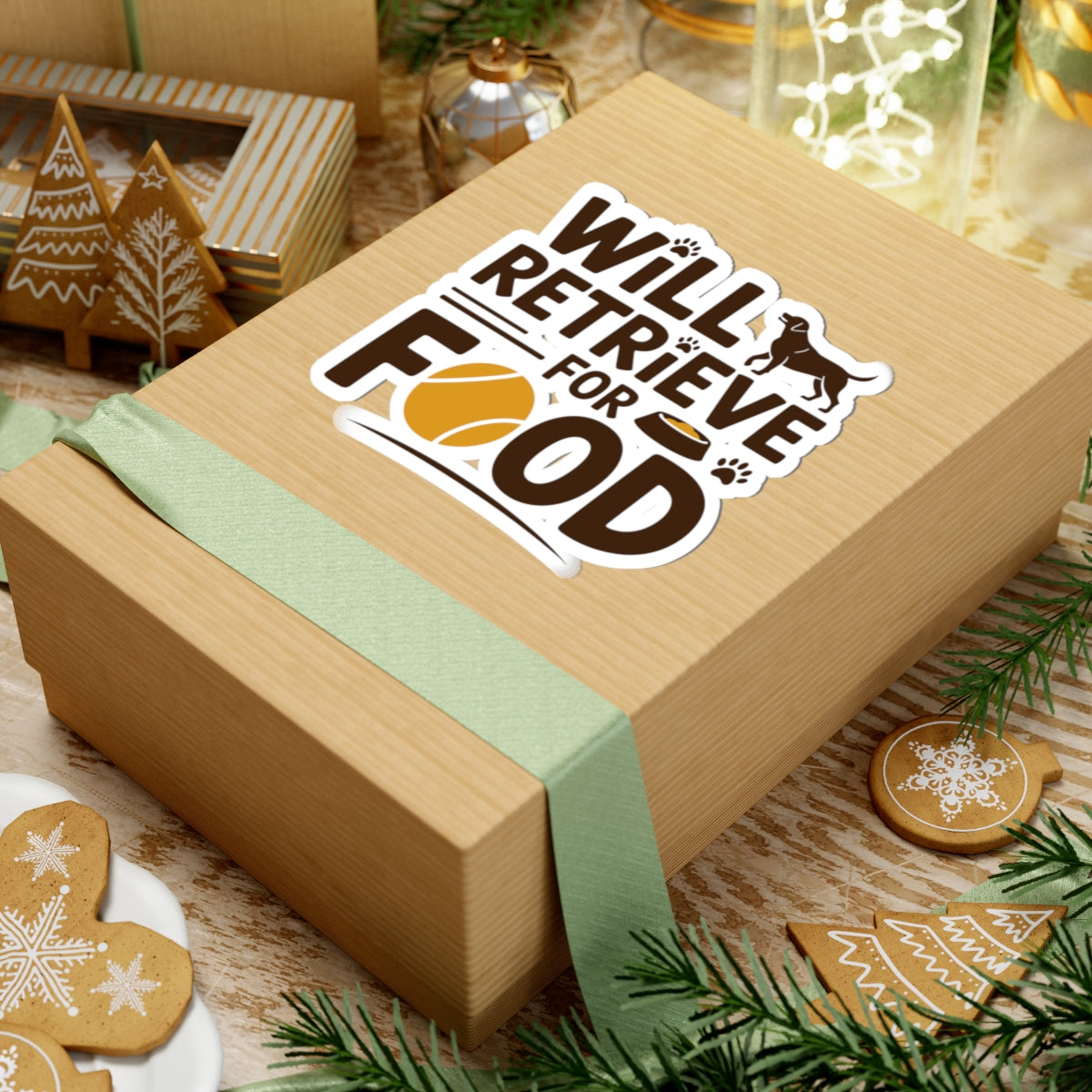 Funny Labrador Dog Sticker - Will Retrieve For Food Vinyl Decal for Pet Owners Dog Lovers Trainers