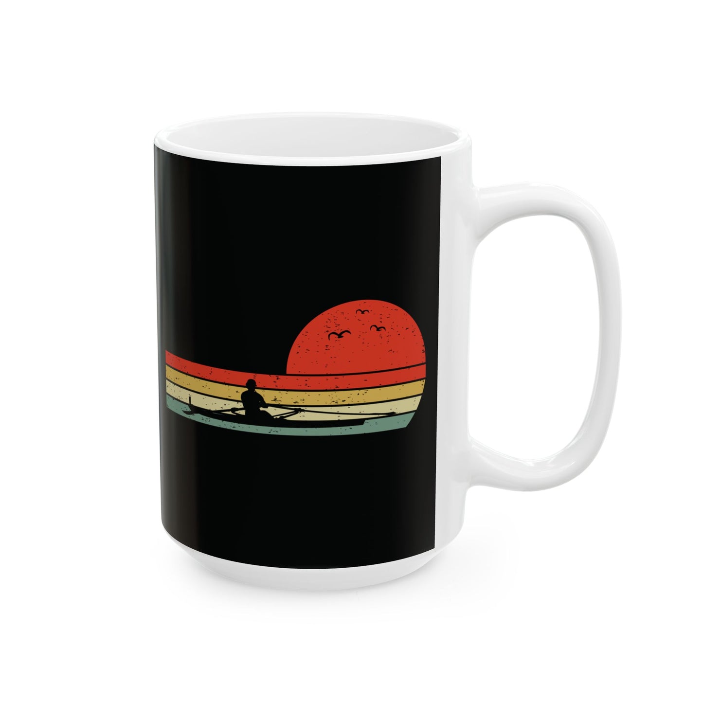 Rowing Mug Retro Sunset Sculler Water Sport Enthusiast Cup