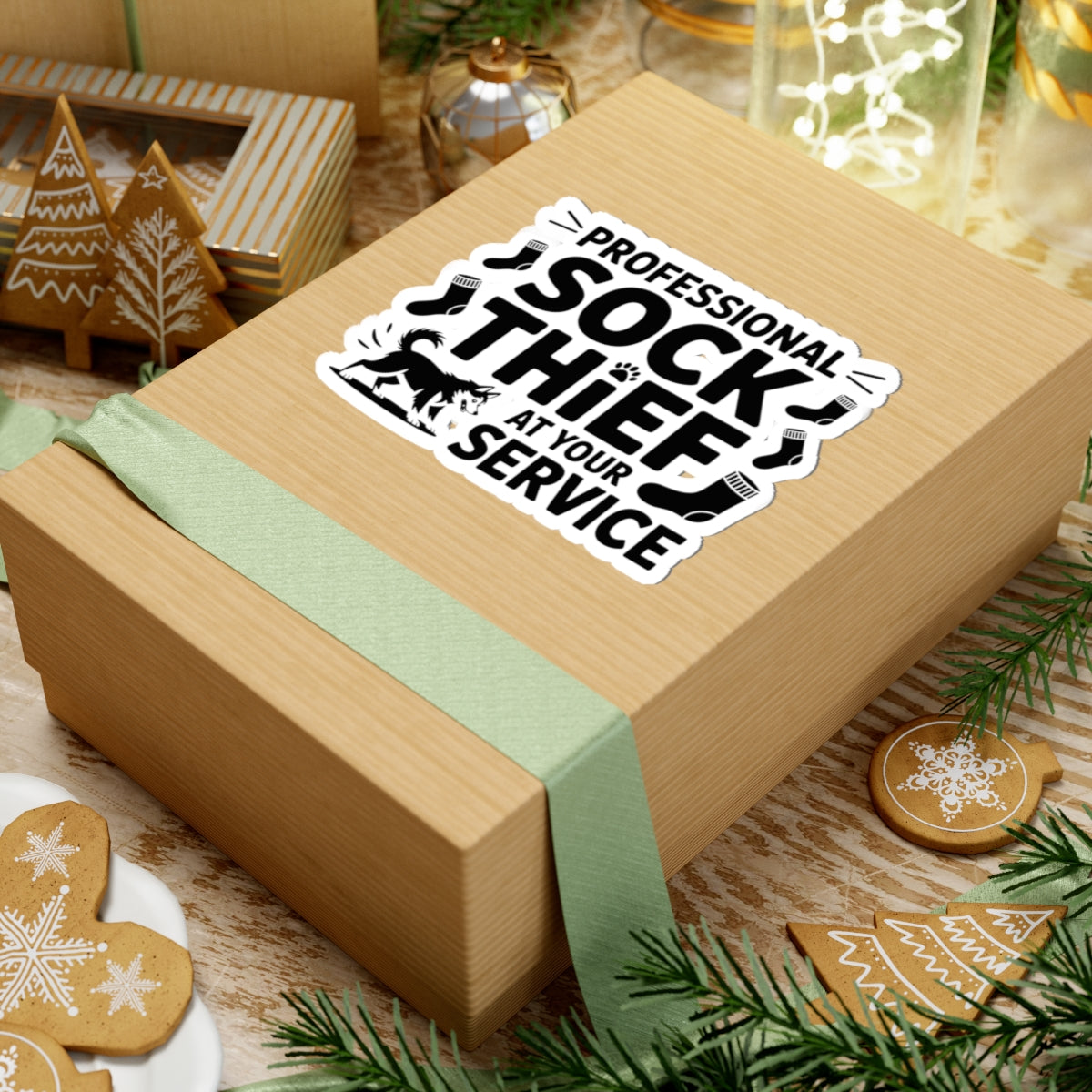 Funny Sock Thief Sticker - Professional Husky Vinyl Decal for Dog Lovers