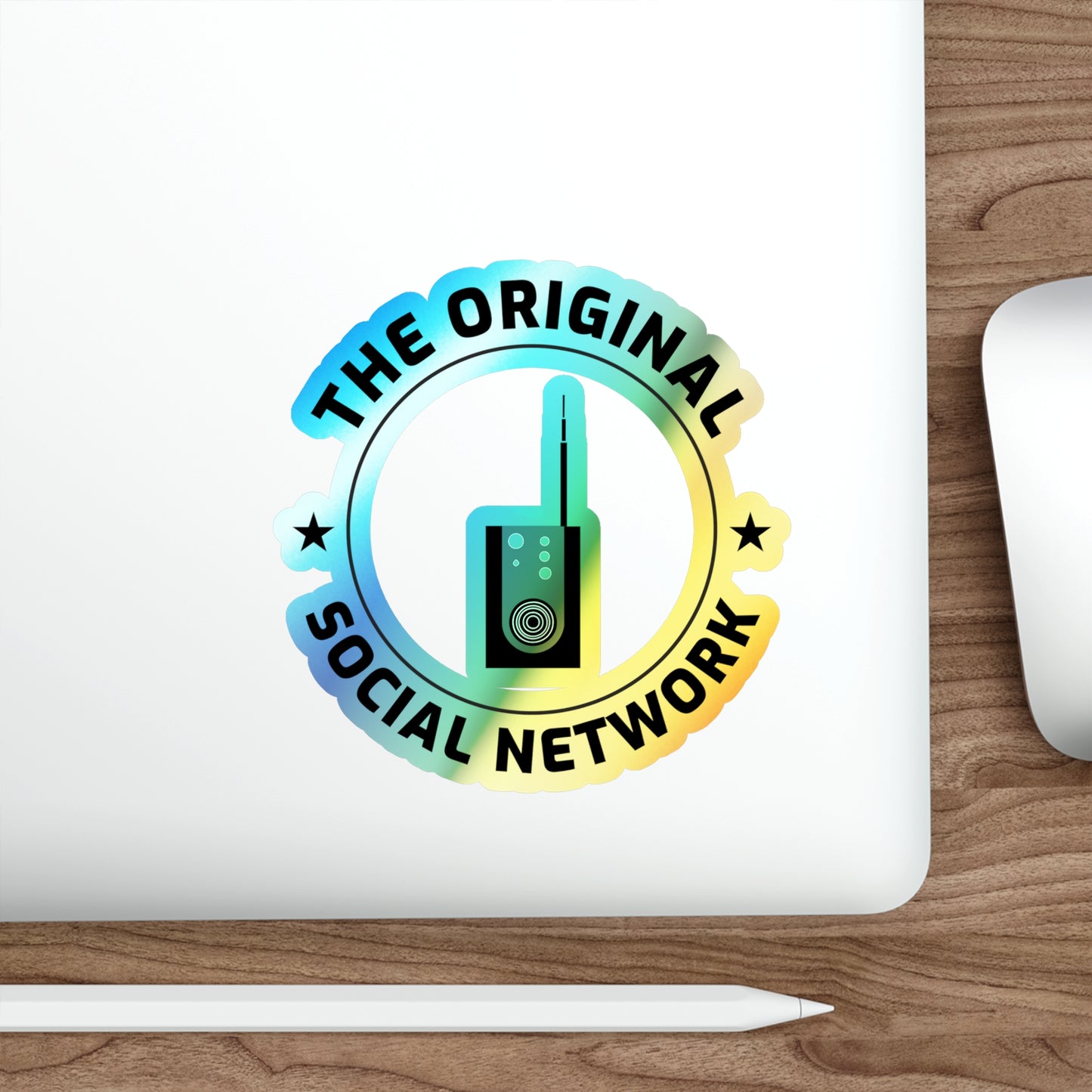 Amateur Ham Radio Operator Stickers Holographic Vinyl Decal - QSO Conversations & Radio Community