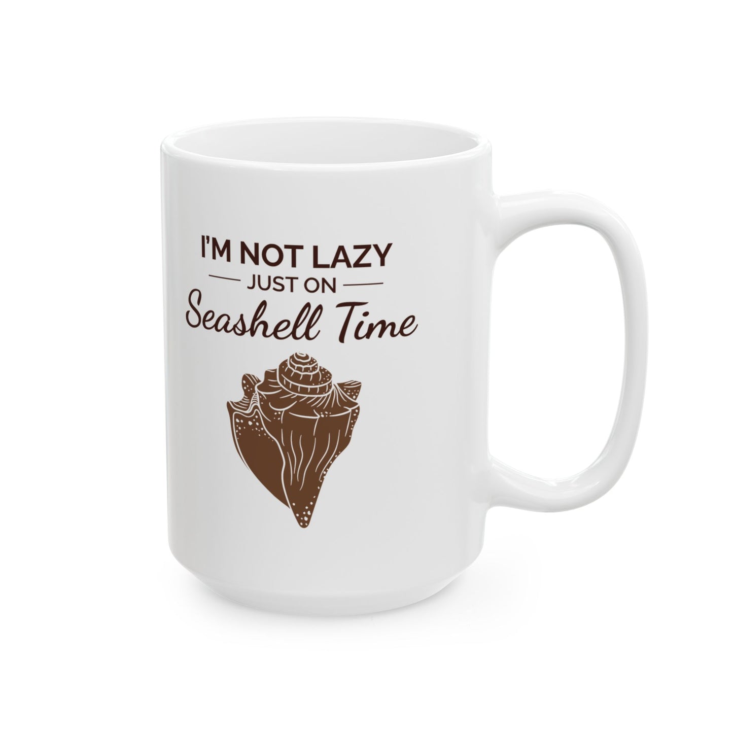 Seashell Time Mug, Conch Shell, Beach Lover Gift