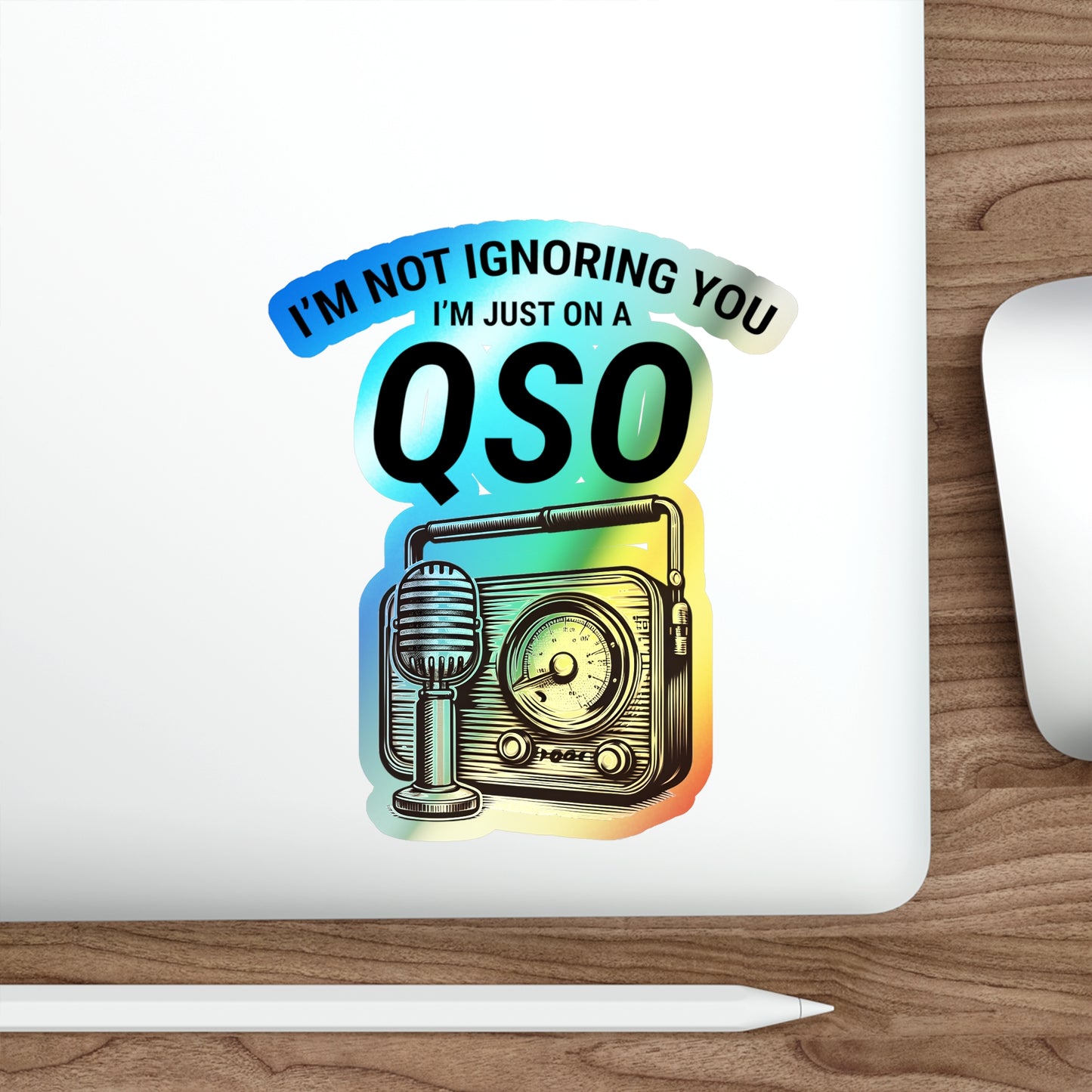 Amateur Ham Radio Operator Stickers Holographic Vinyl Decal - QSO Focus & Radio Enthusiasts