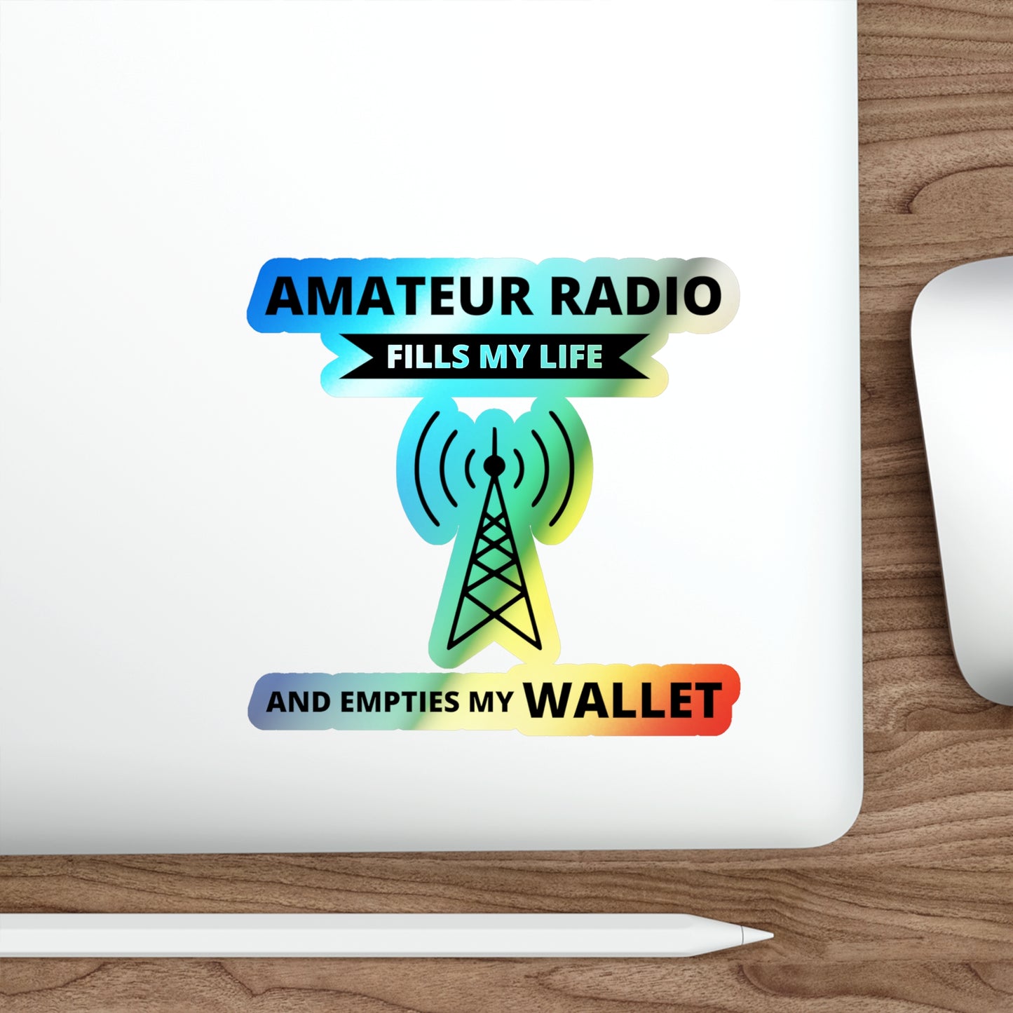 Amateur Ham Radio Operator Stickers Holographic Vinyl Decal - Gear Collector & Shack Builder