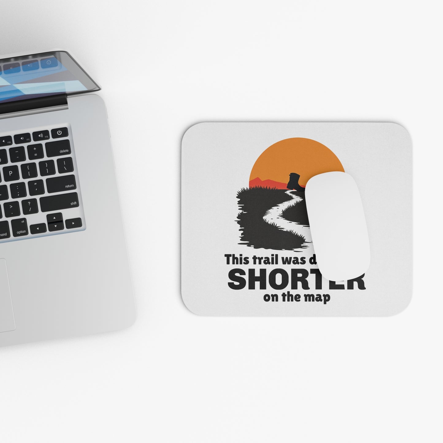 Hiking Trail Outdoor Mouse Pad - Map Navigation Non-Slip Rubber Base for Hikers & Adventurers