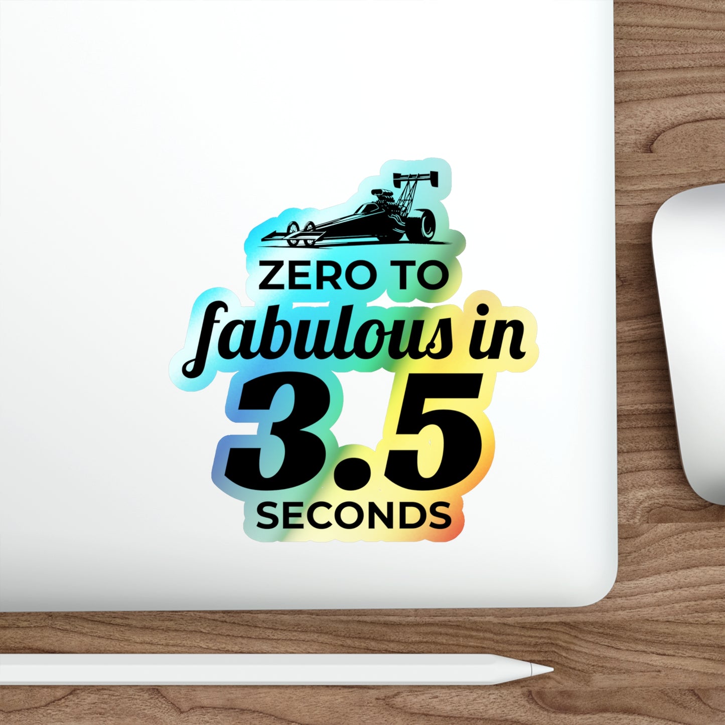 Female Dragster Drag Racing Girl Holographic Stickers Vinyl – Funny Race Car Decal for Women Drivers and Motorsport Fans