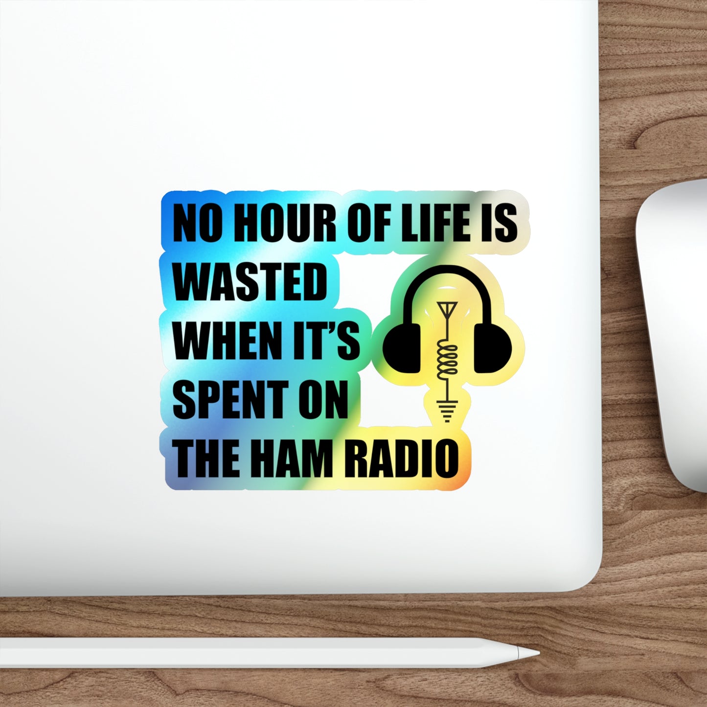 Amateur Ham Radio Operator Stickers Holographic Vinyl - Morse Code & DXing for Radio Enthusiasts Decal