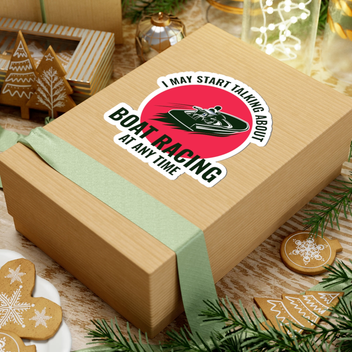 Boat Racing Thrill Sticker - Powerboat Speed Vinyl Decal for Racers & Marine Enthusiasts