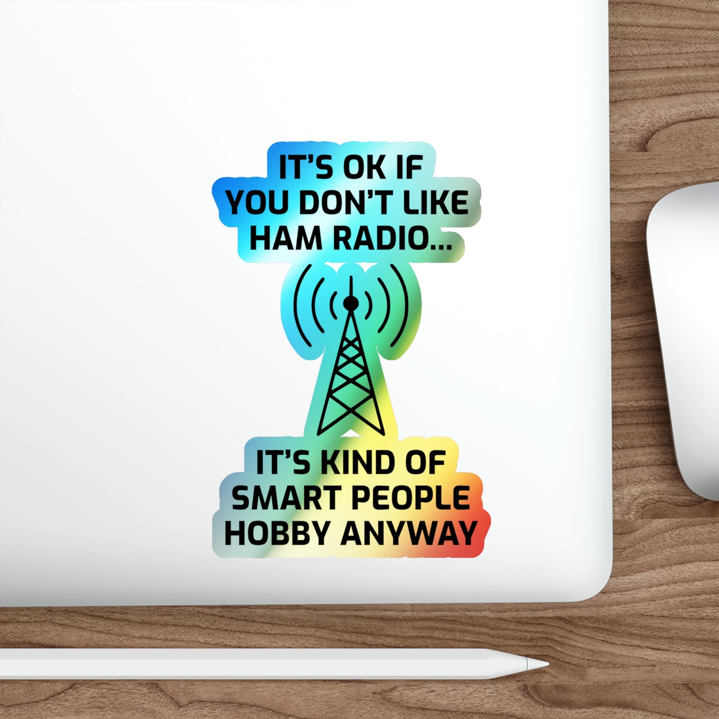 Amateur Ham Radio Operator Stickers Holographic Vinyl Decal - Morse Code & DXing for Tech Enthusiasts