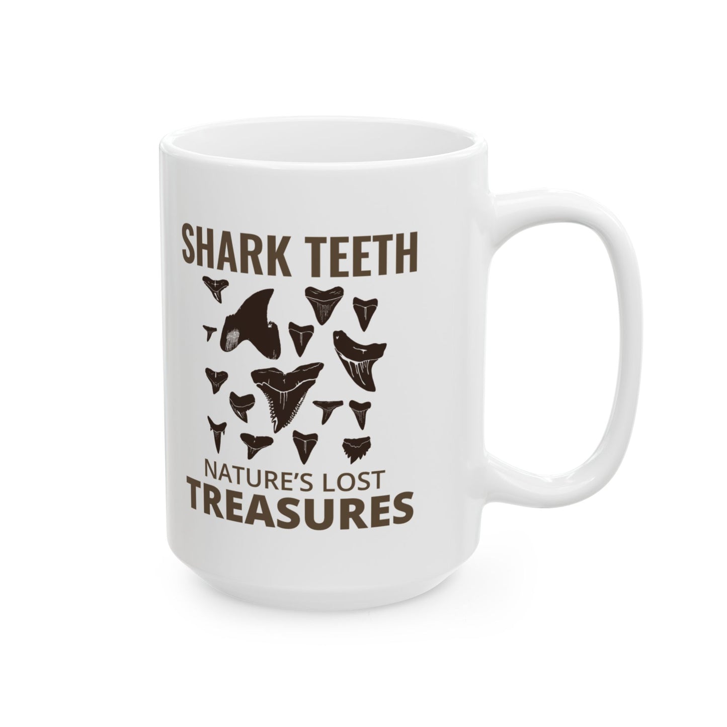 Shark Teeth Collector Mug – Nature’s Lost Treasures, Fossil Hunter Gift