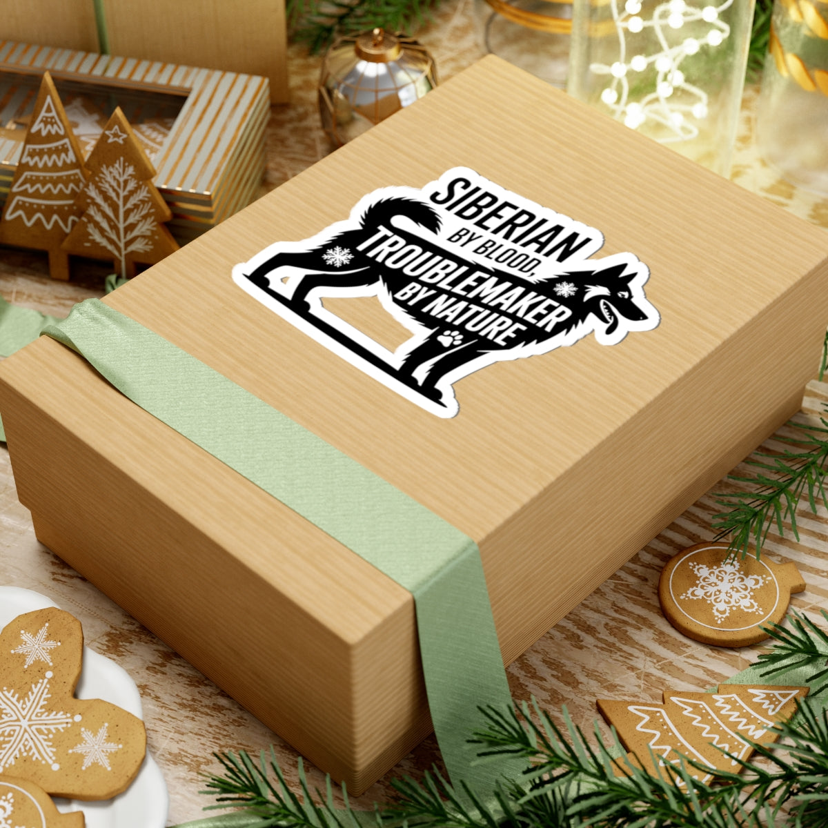 Mischievous Husky Sticker - Siberian Trouble Vinyl Decal for Dog Lovers & Owners