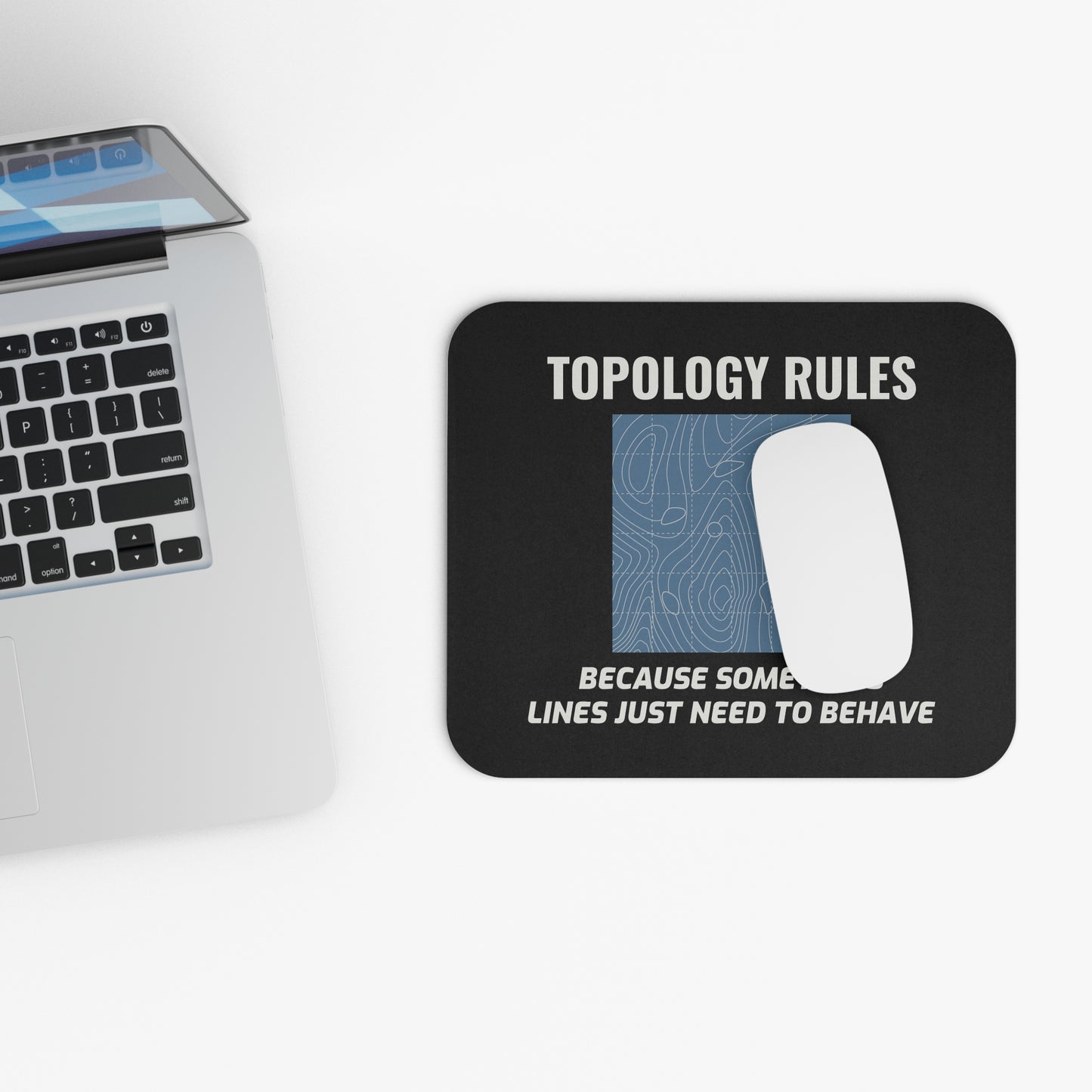 Geeky GIS Mouse Pad - Topology Humor Non-Slip Rubber Base for Analysts & Surveyors
