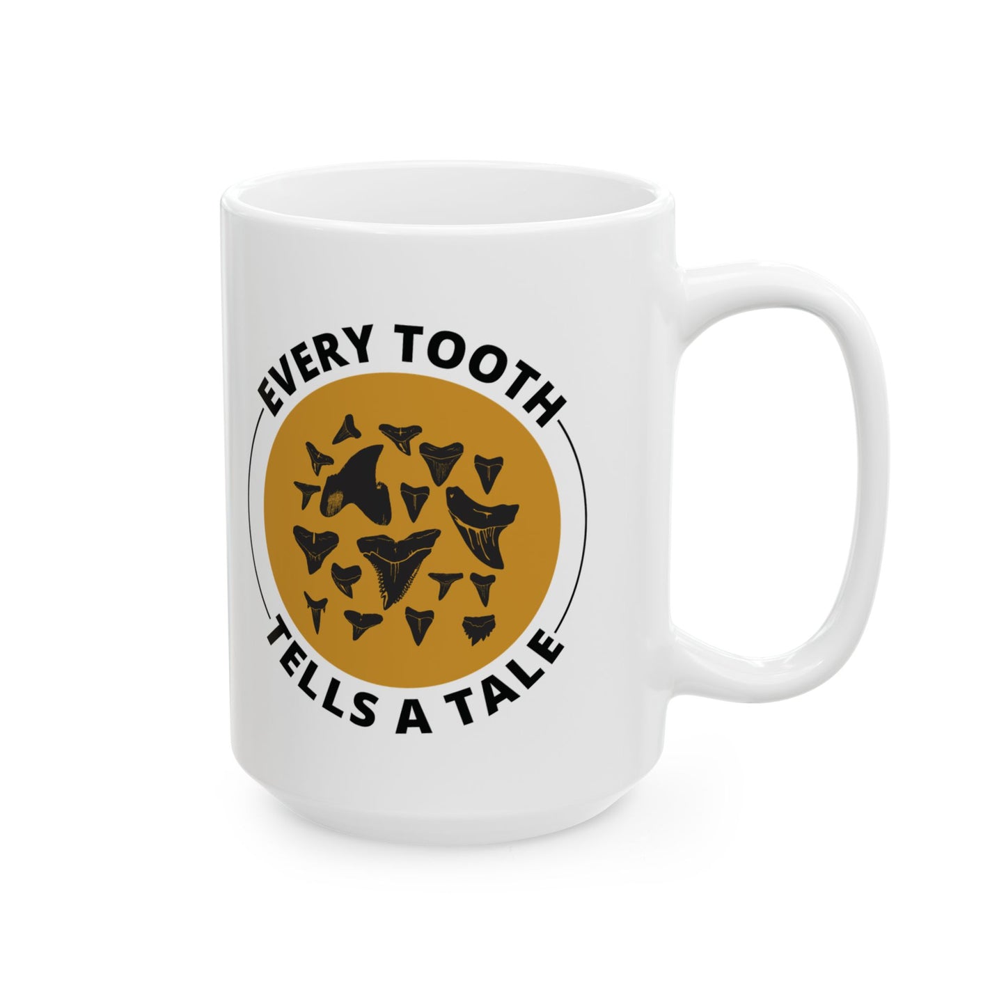 Shark Tooth Collector Mug - Fossil Hunting Ceramic Cup for Paleontology Fans