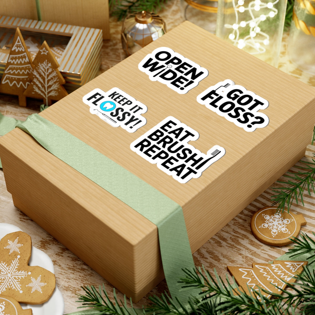 Dental Sticker Bundle - 4Pcs Oral Hygiene Theme Vinyl Decals for Dentists & Hygienists