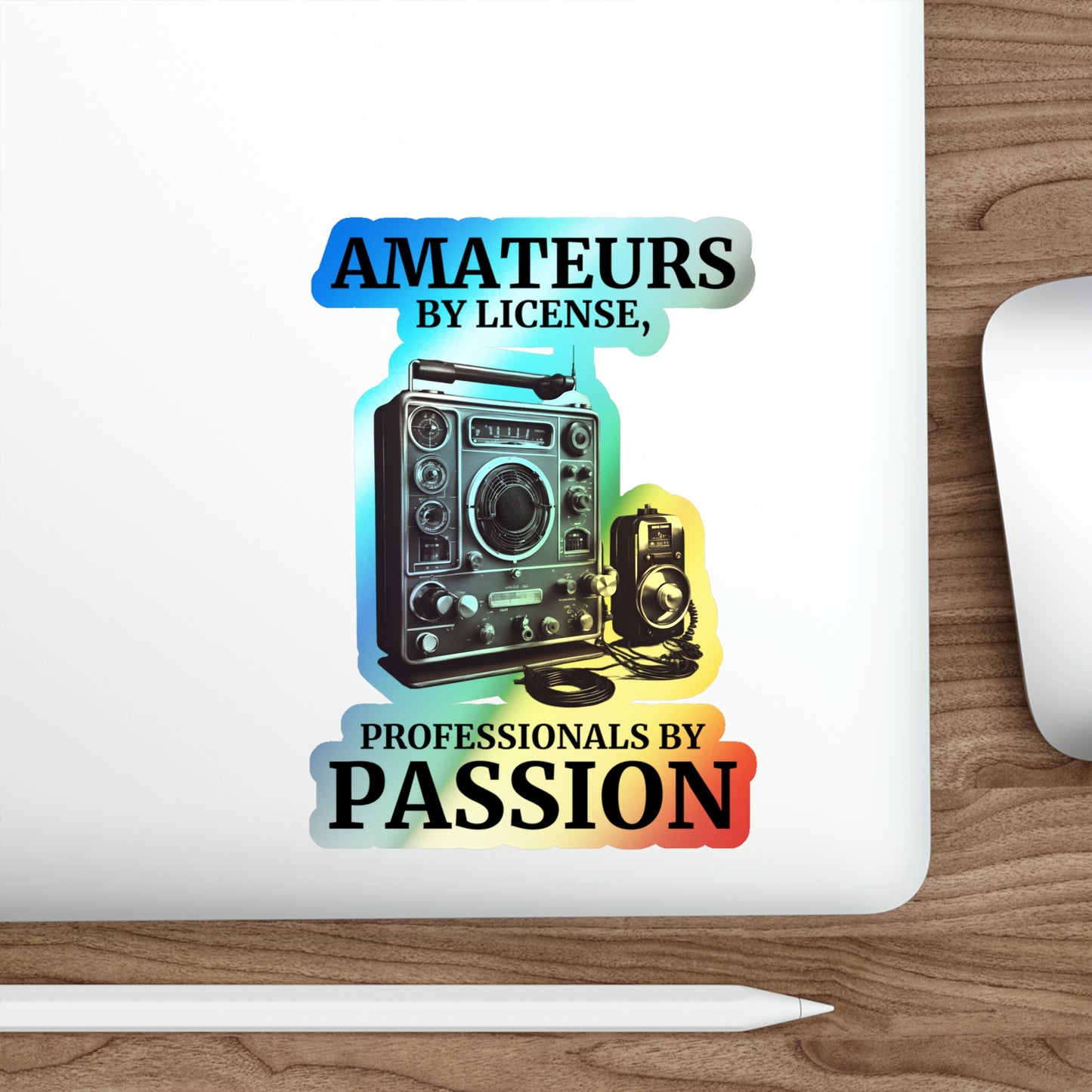 Amateur Ham Radio Operator Stickers Holographic Vinyl Decal - Licensed Operators & Radio Enthusiasts
