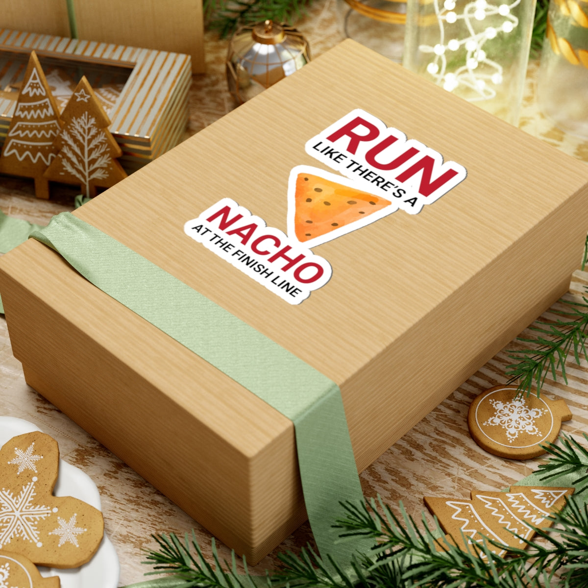 Nacho Run Sticker - Funny Racing Vinyl Decal for Runners & Food Enthusiasts