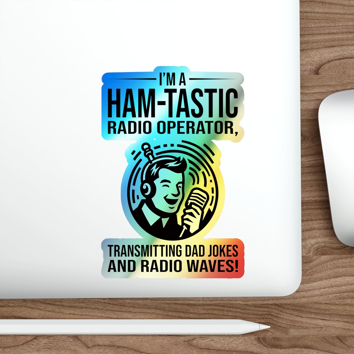 Amateur Ham Radio Operator Stickers Holographic Vinyl Decal - QSO Humor & Airwave Fun