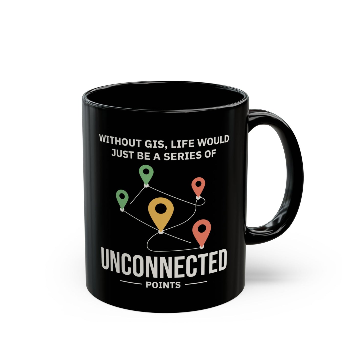 GIS Life Mug - 'Unconnected Points' Coffee Cup for Geospatial Analysts & Mappers