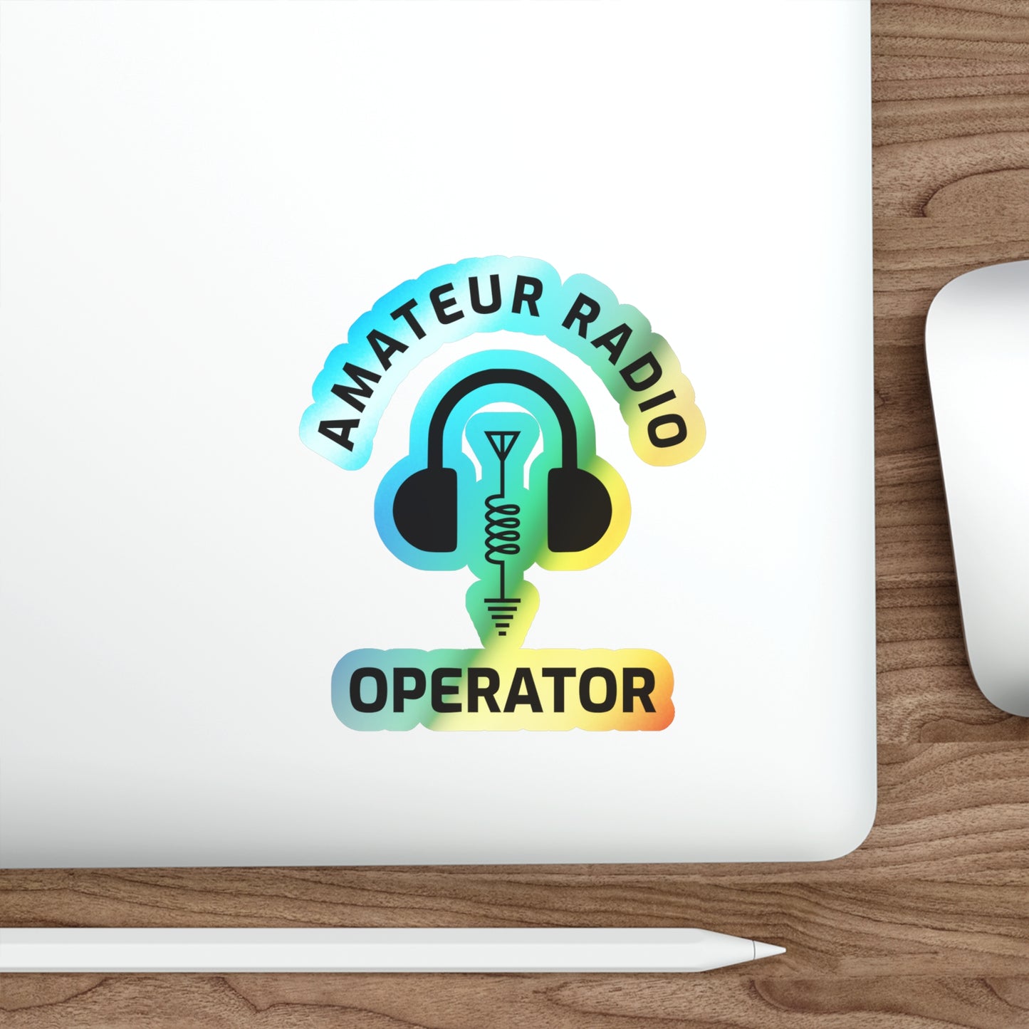 Amateur Ham Radio Operator Stickers Holographic Vinyl Decal - Call Sign & Shortwave for Radio Enthusiasts