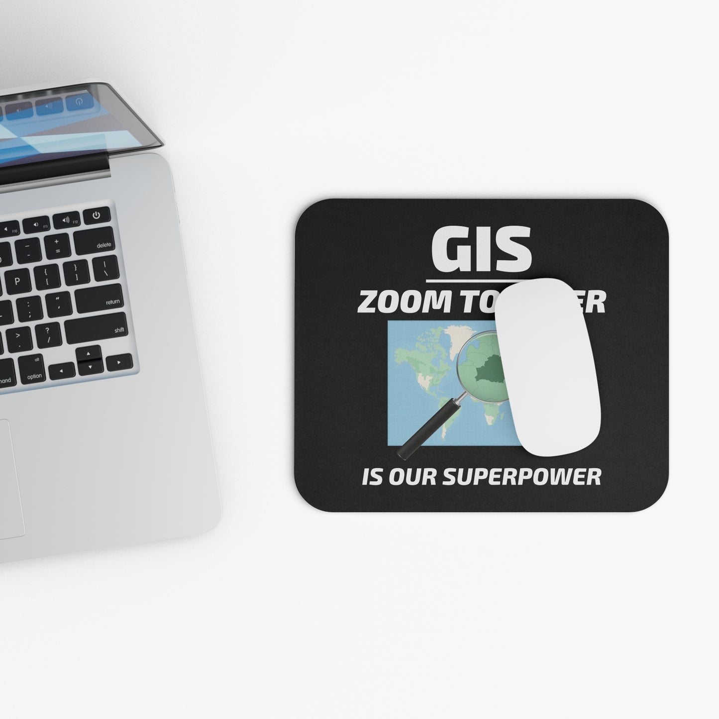 Geeky GIS Mouse Pad - Zoom to Layer Humor Non-Slip Rubber Base for Analysts & Cartographers