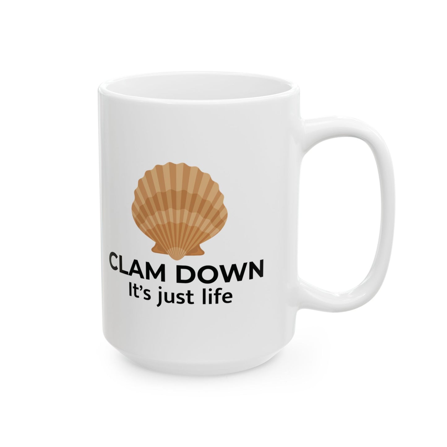 Clam Down Mug, Relaxing Clam, Ocean Life Gift