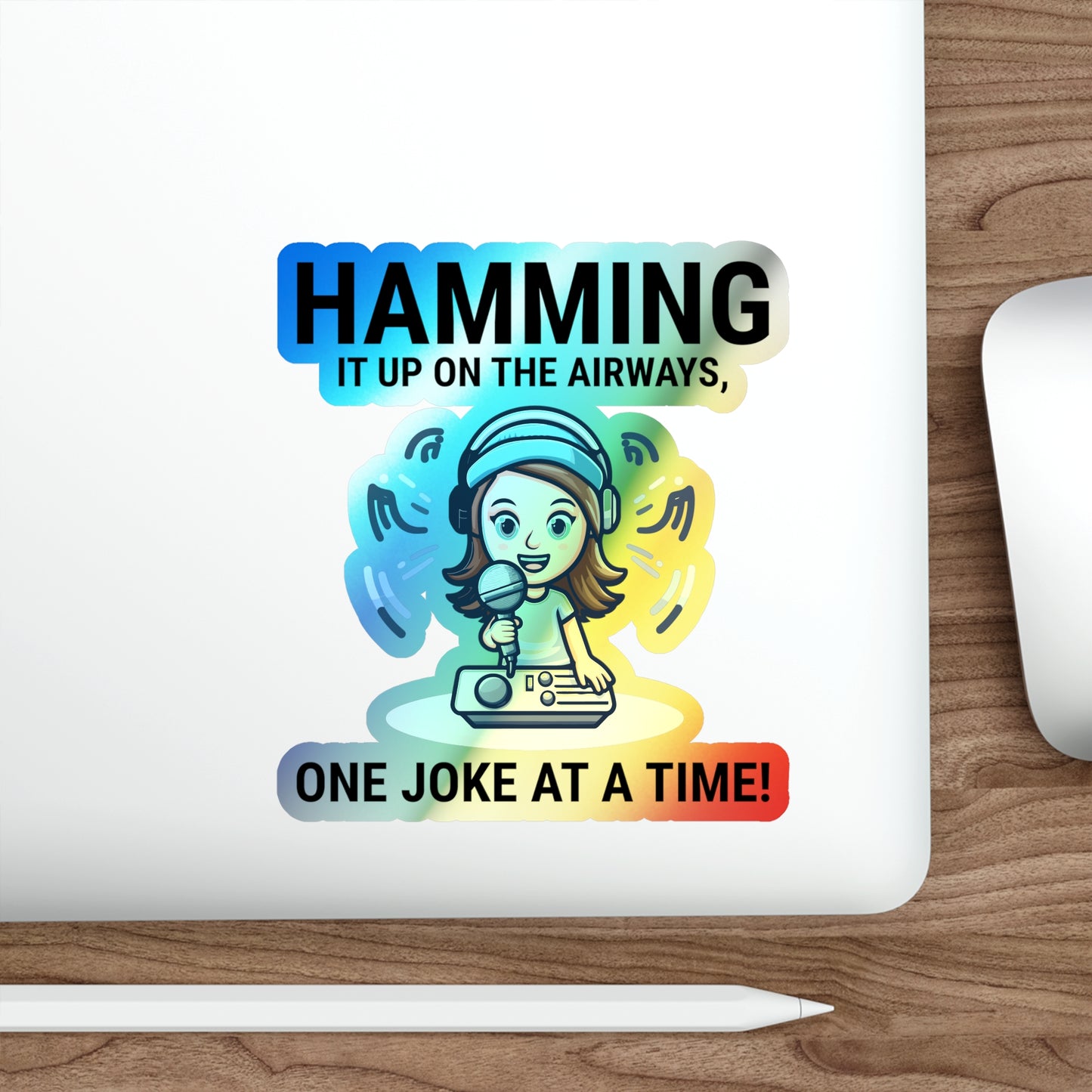 Amateur Ham Radio Operator Stickers Holographic Vinyl Decal - QSO Humor & Airwave Comedy
