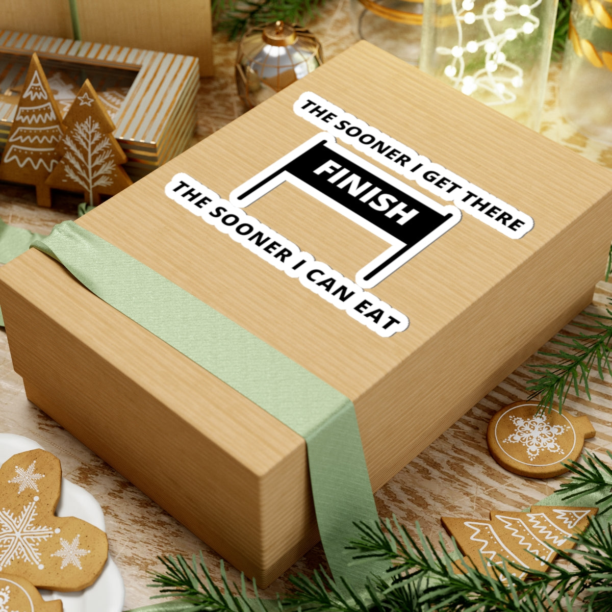 Finish Line Food Sticker - Runner Motivation Vinyl Decal for Runners & Race Enthusiasts