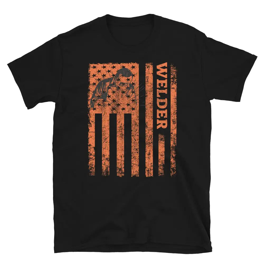 4th of July Vintage American Flag Welder Welding Weld Funny T-Shirt
