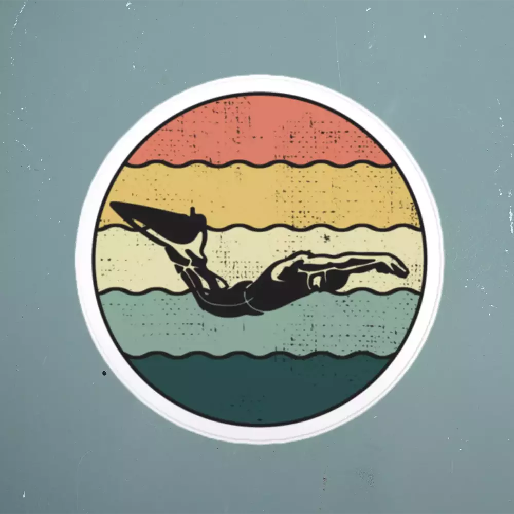 Retro Vintage Finswimming Sticker