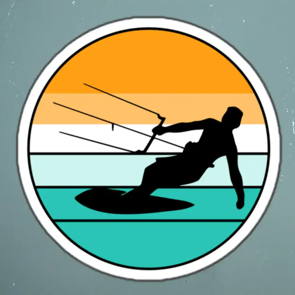 Kitesurfing Kiteboarding Kitesurf Water Sports Retro Stickers