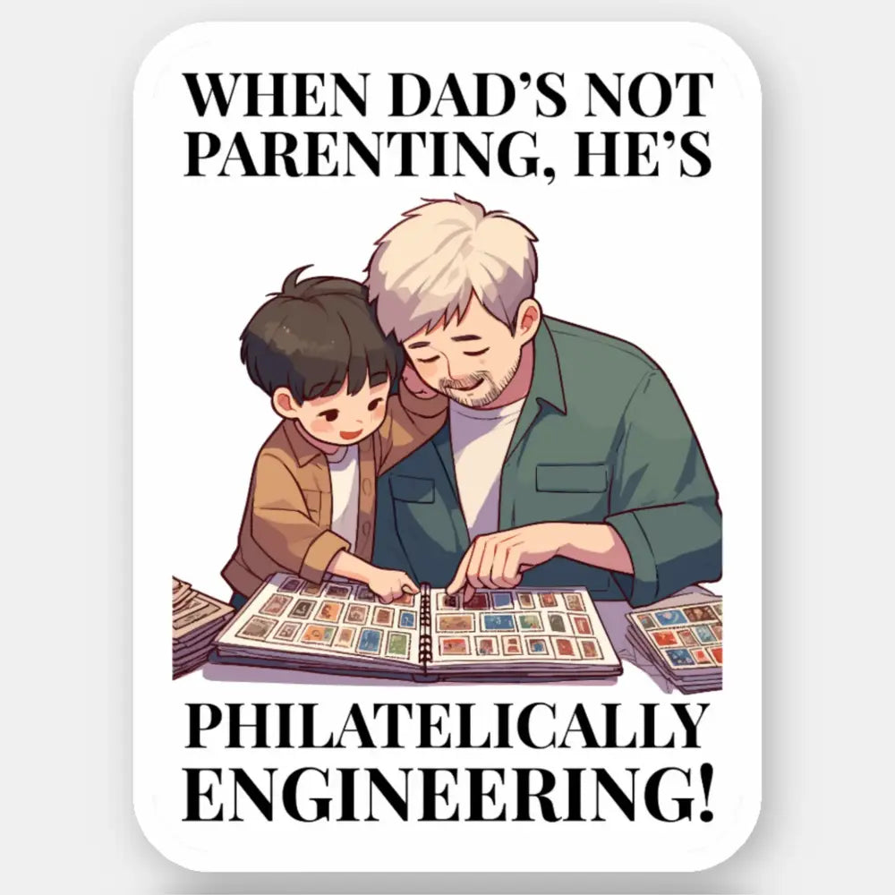 Stamp Collecting Dad Sticker