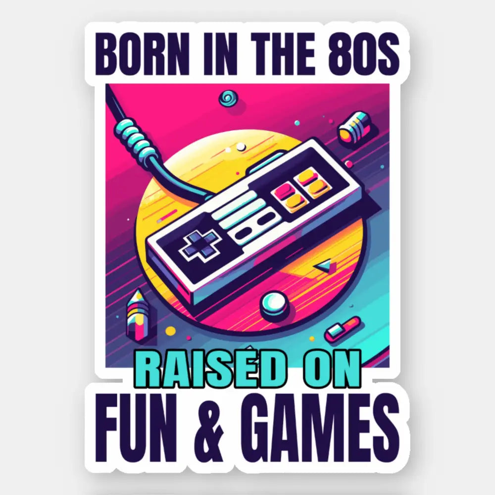 Retro '80s Video Game Controller Art: A Nostalgic Journey Stickers