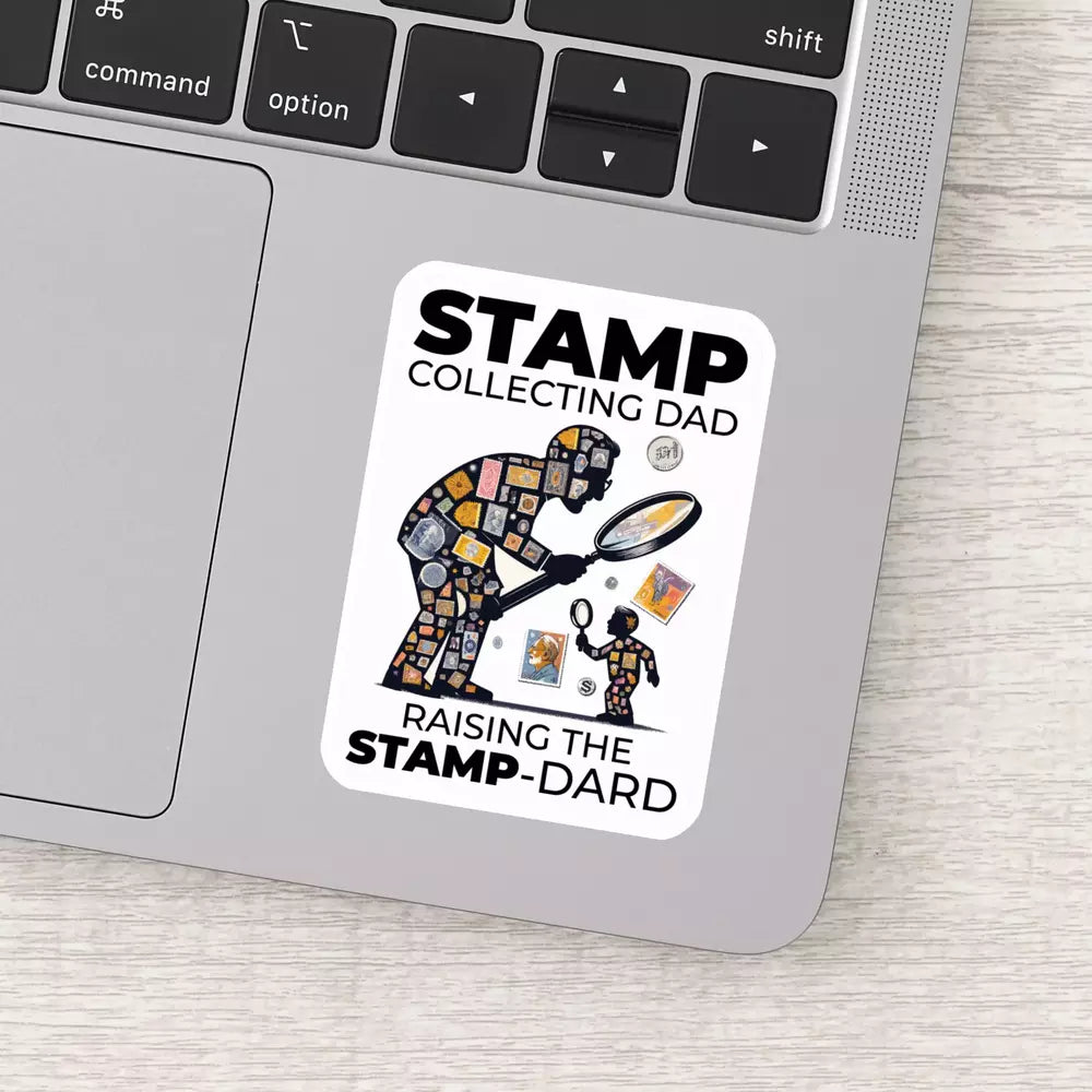 Vintage Postage Stamp Collector Dad Philatelist Sticker