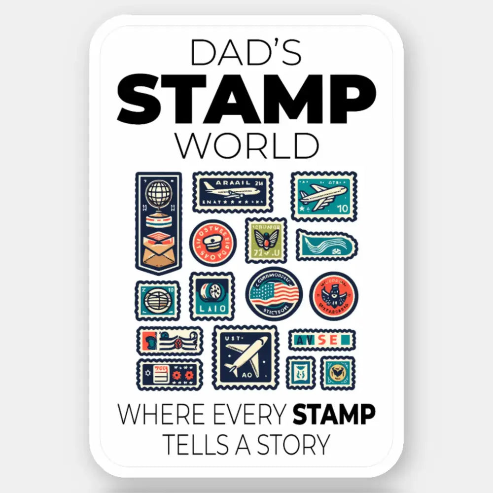 Stamp Collecting Dad Sticker