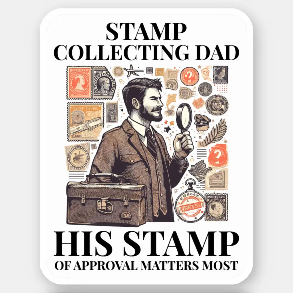 Stamp Collecting Dad Sticker