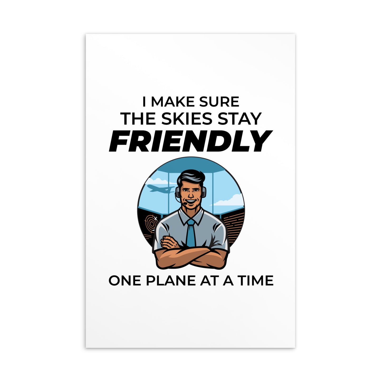 Air Traffic Controller Postcard: Keeping Skies Friendly One Plane at a Time