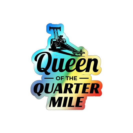 Female Dragster Drag Racing Girl Holographic Stickers Vinyl - Quarter Mile Queen Decal for Speed Enthusiasts
