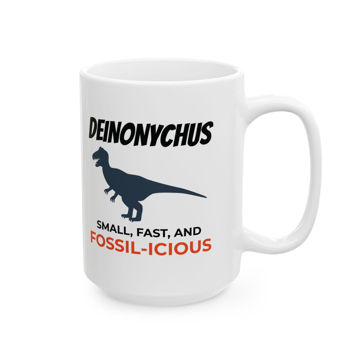Dinosaur Fossil Mug - Deinonychus, Raptor - Paleontologist Gift