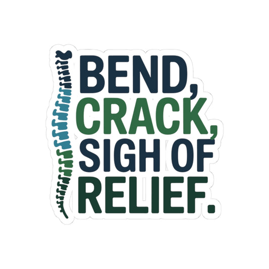 Chiropractic Relief Sticker - Funny Chiropractor Vinyl Decal for Back Pain, Adjustments, and Wellness