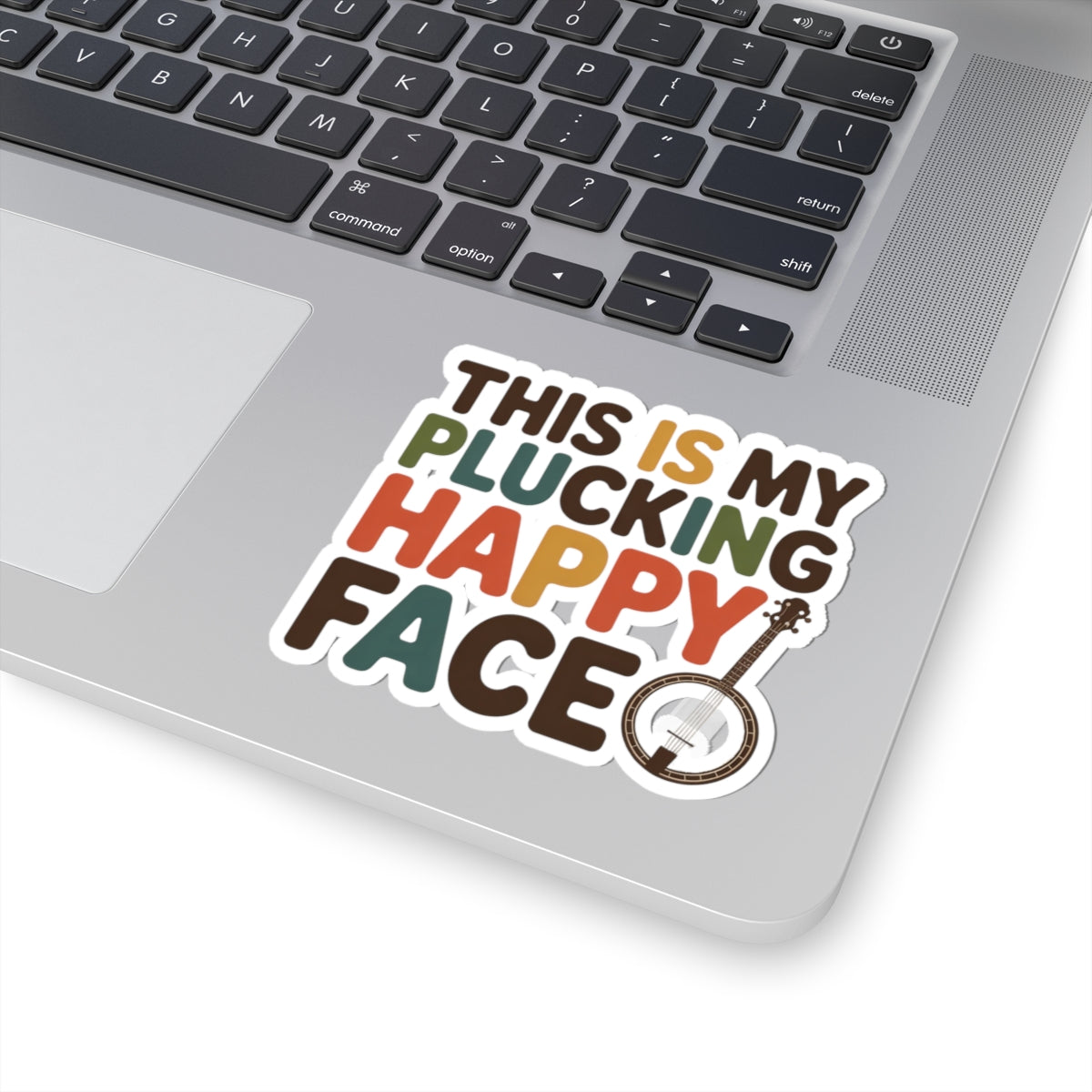 Banjo Sticker – Colorful Retro Pun Humor Decal for Bluegrass Musicians Five-String Instrument Lovers